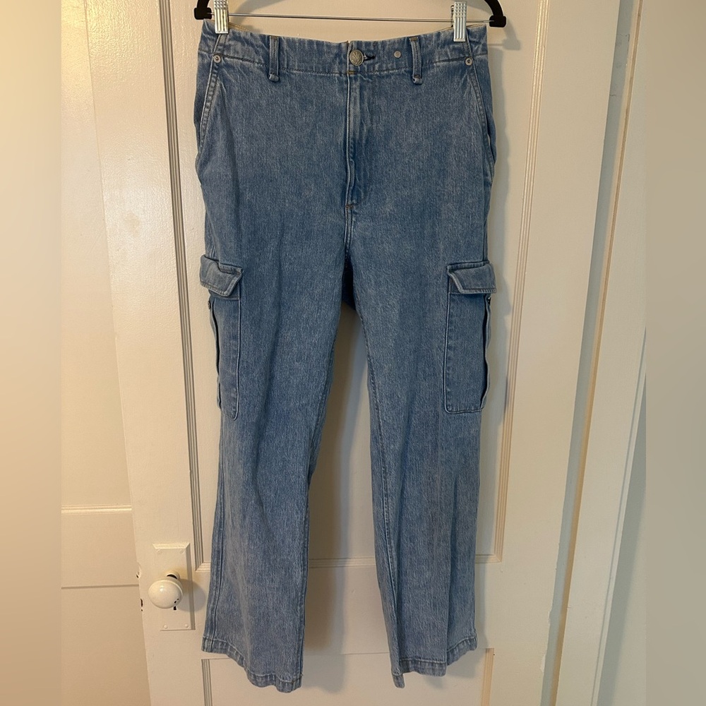 Rag and Bone cargo carpenter jeans icy blue